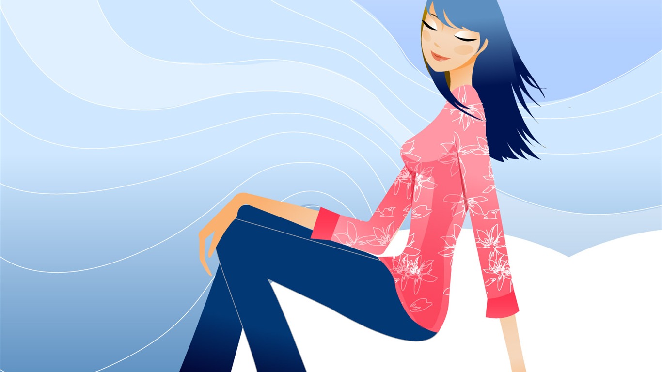 矢量女性合集 壁紙(五) #4 - 1366x768