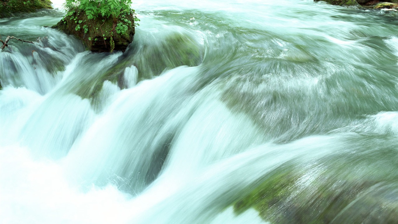 Waterfall streams wallpaper (1) #18 - 1366x768