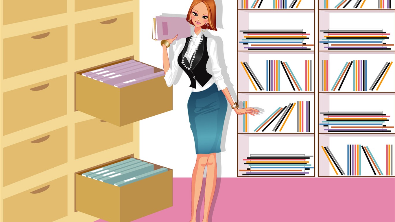 Vector collection of women wallpaper (7) #20 - 1366x768