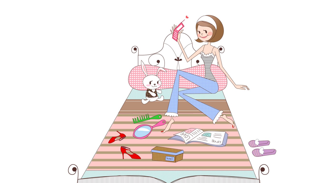 矢量時尚女孩 壁紙(三) #6 - 1366x768