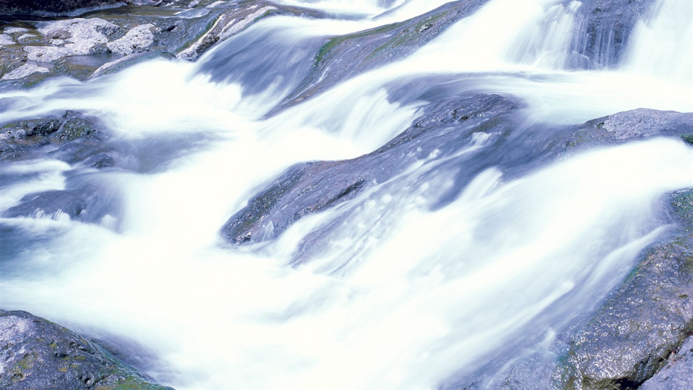 Waterfall streams wallpaper (2) #6 - 1366x768
