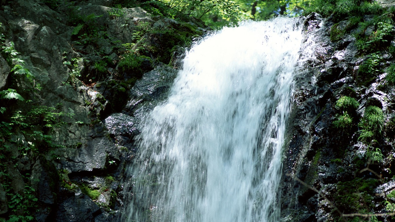 Waterfall streams wallpaper (2) #8 - 1366x768