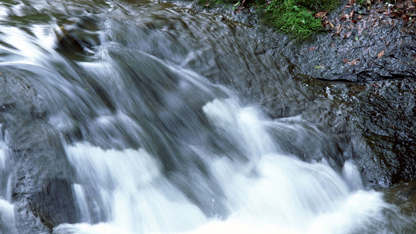 Waterfall streams wallpaper (2) #9 - 1366x768