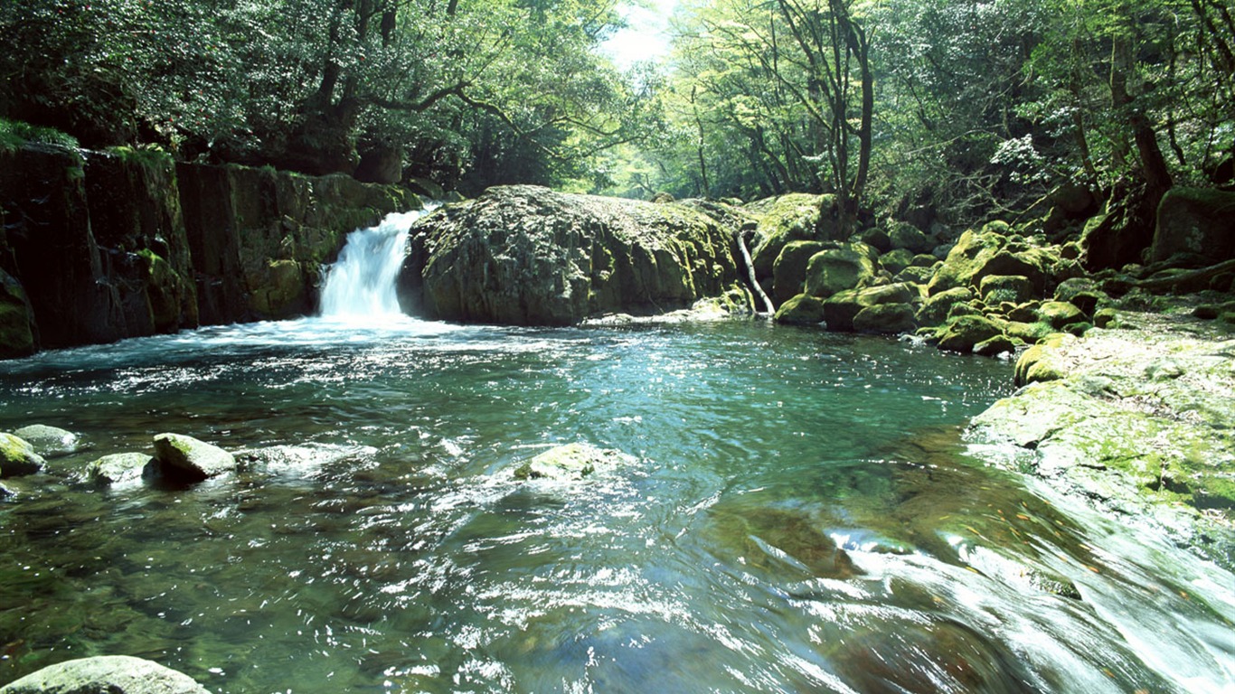 Cascada arroyos fondo de pantalla (2) #16 - 1366x768