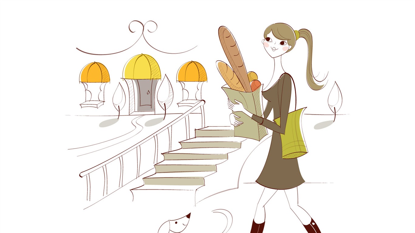 矢量時尚女孩 壁紙(五) #16 - 1366x768