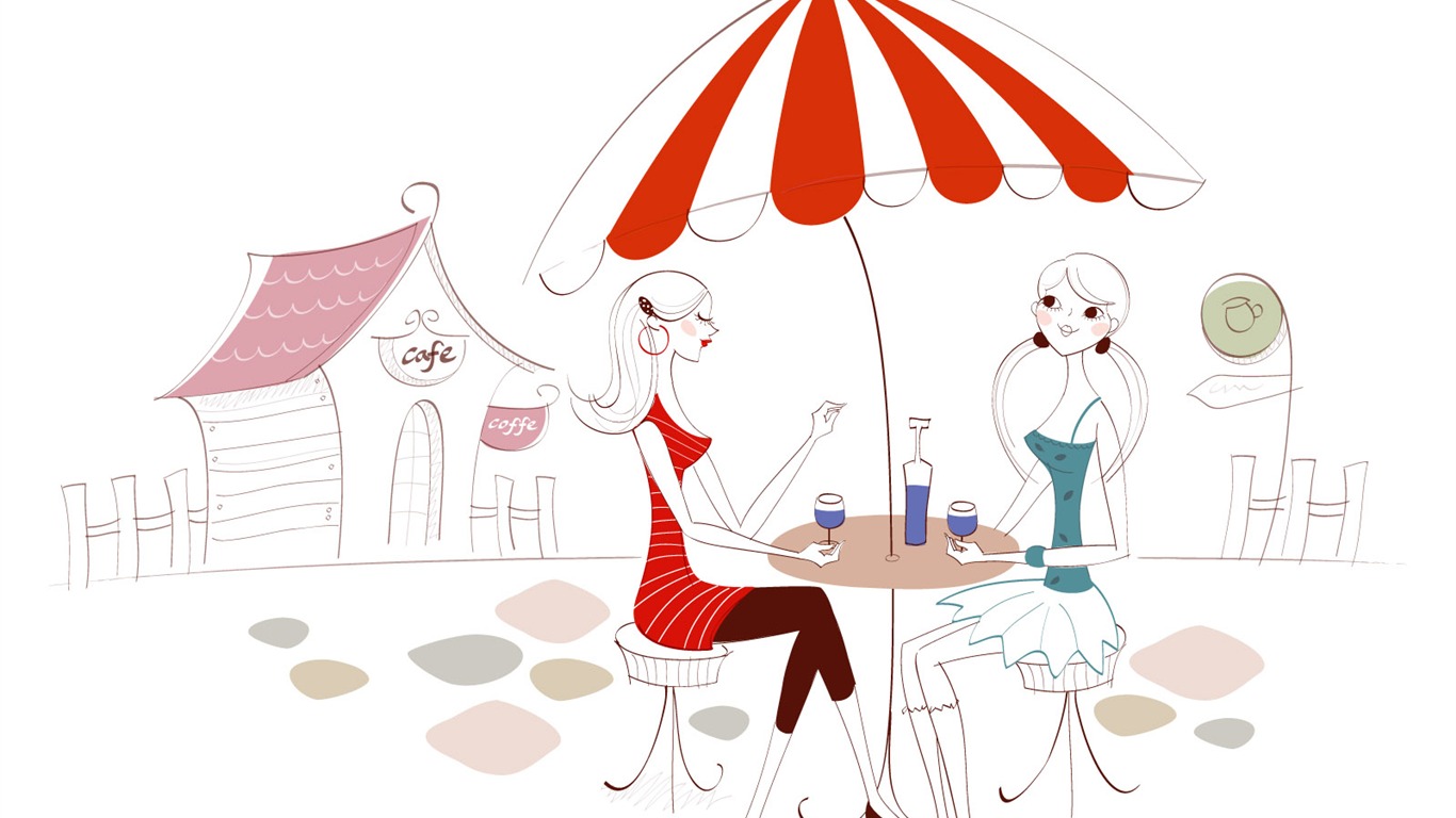 矢量時尚女孩 壁紙(五) #20 - 1366x768