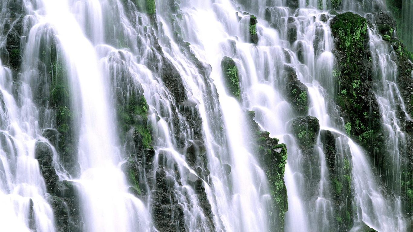 Cascada arroyos fondo de pantalla (3) #2 - 1366x768