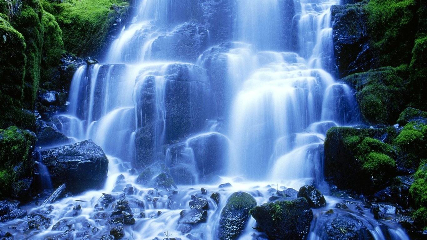 瀑布溪流 壁紙(三) #11 - 1366x768