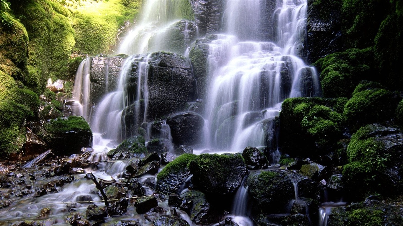 瀑布溪流 壁紙(三) #12 - 1366x768