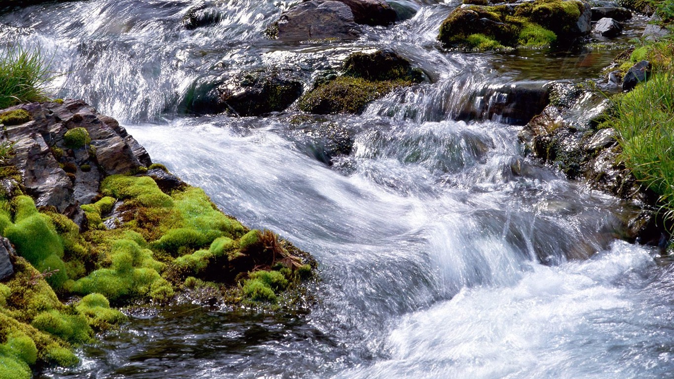 Cascada arroyos fondo de pantalla (3) #18 - 1366x768