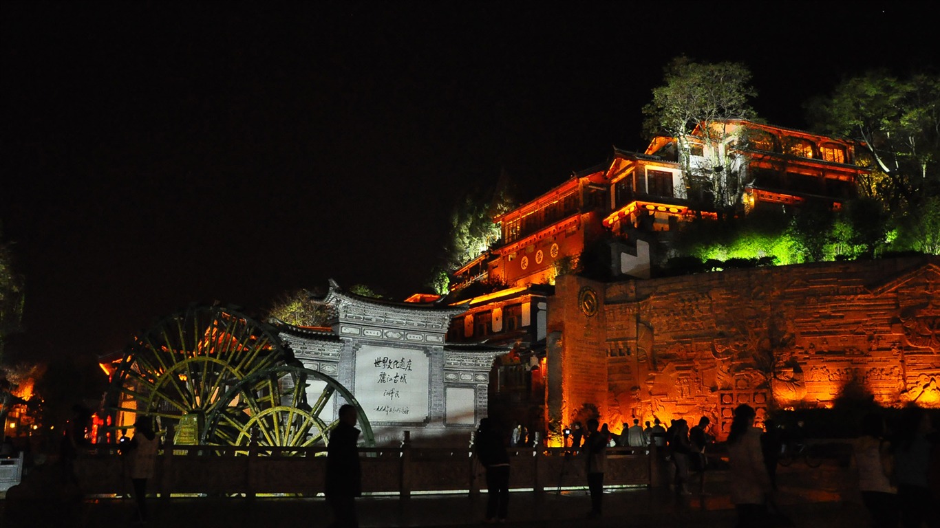 Lijiang Ancient Town Night (Old Hong OK works) #8 - 1366x768