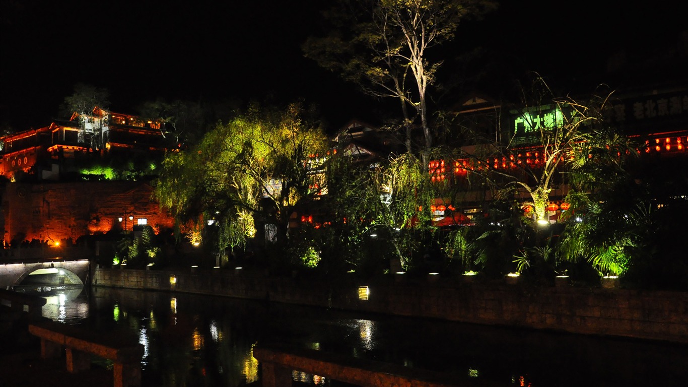 Lijiang Ancient Town Night (Old Hong OK works) #17 - 1366x768