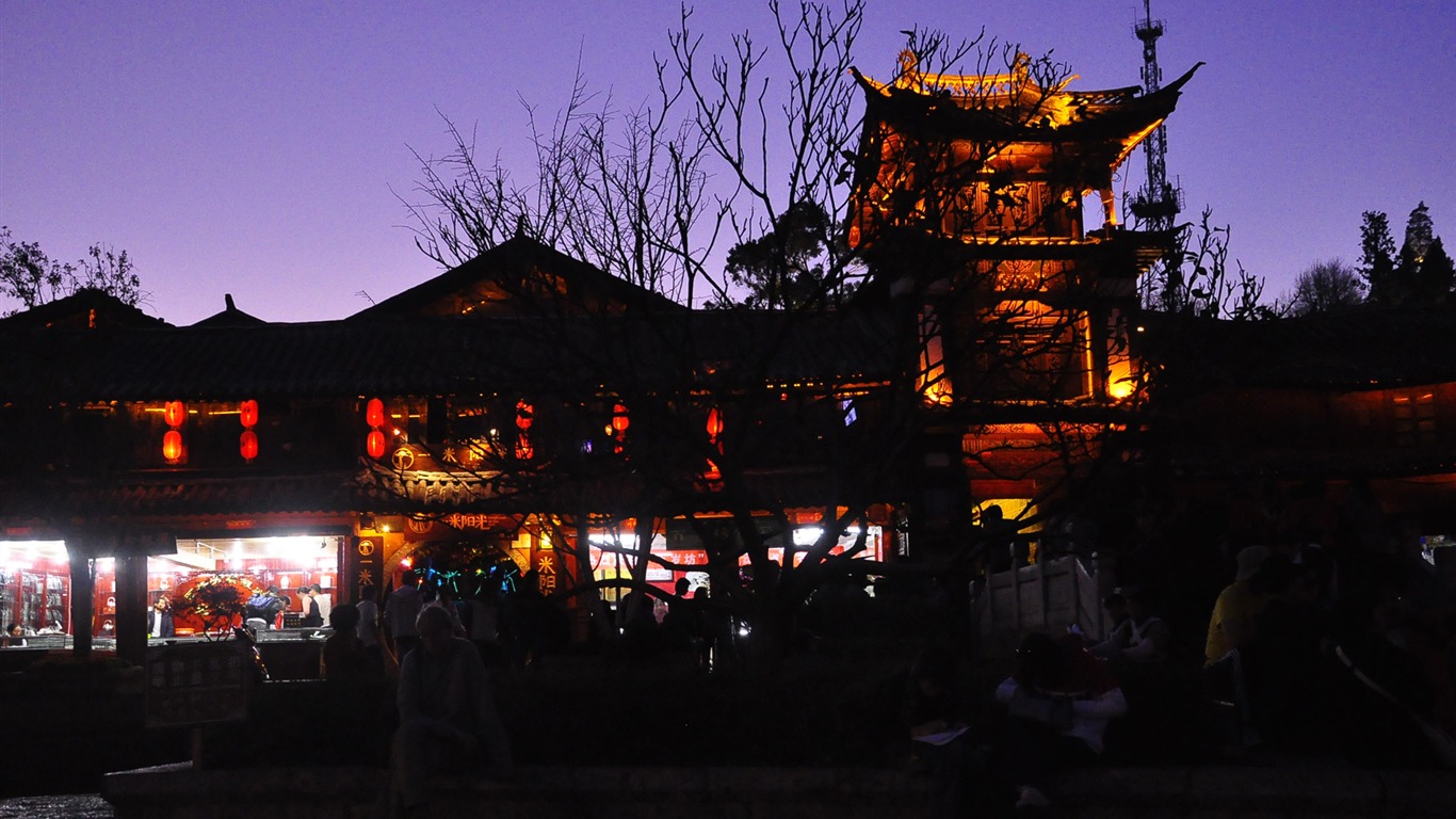 Lijiang Ancient Town Night (Old Hong OK works) #25 - 1366x768