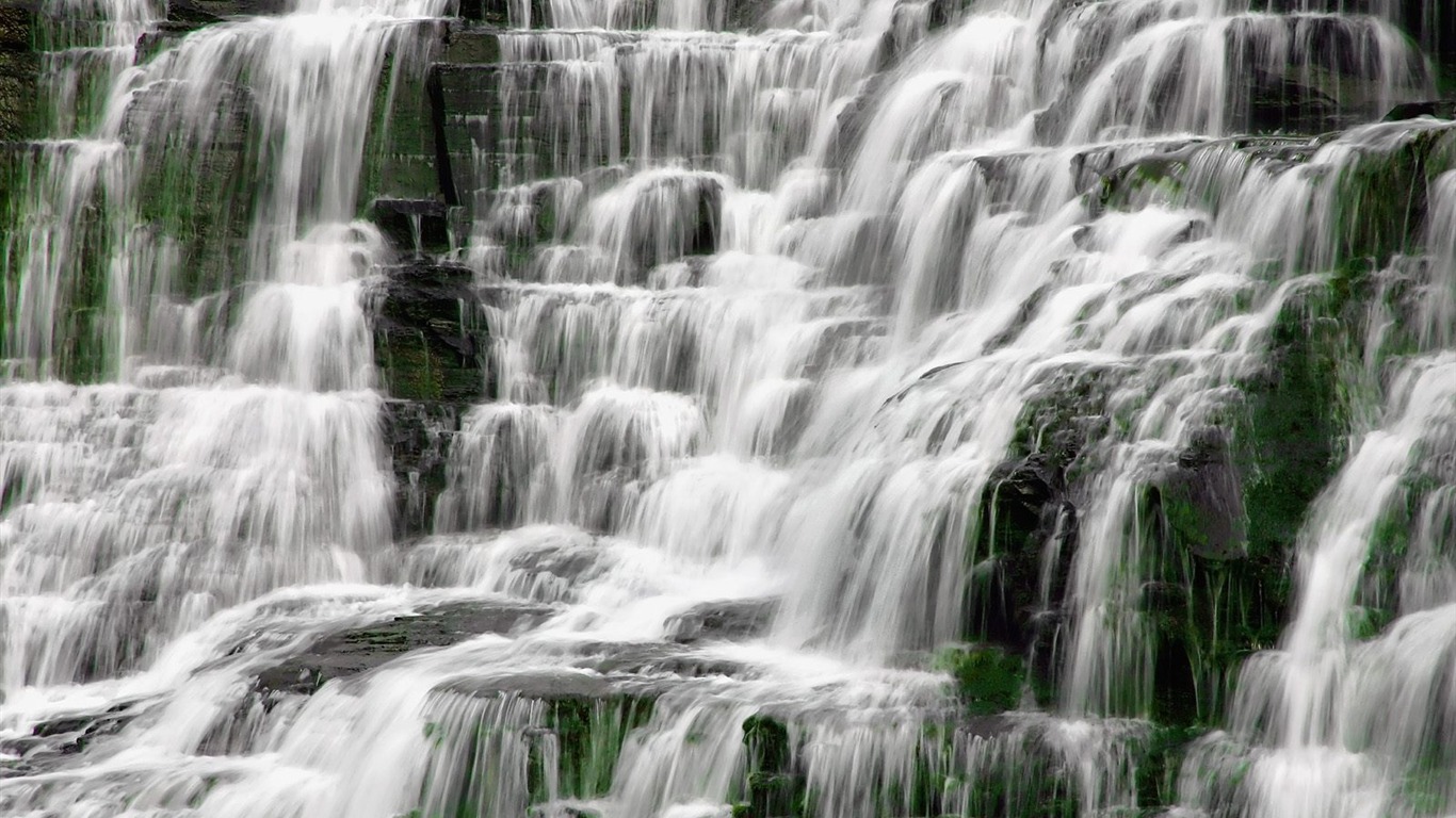 Cascada arroyos fondo de pantalla (6) #2 - 1366x768