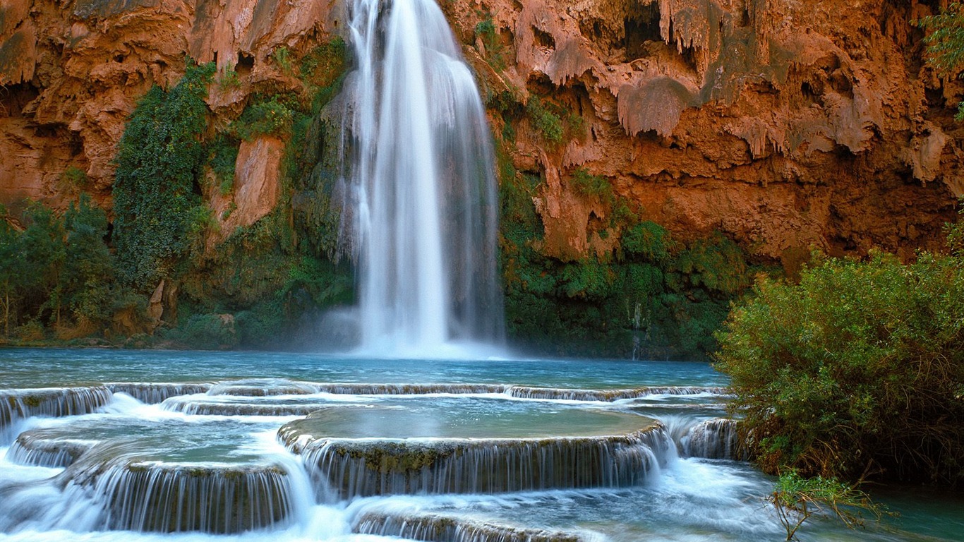 Cascada arroyos fondo de pantalla (6) #18 - 1366x768