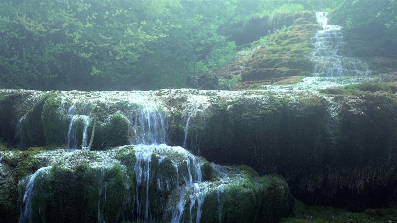 Waterfall streams wallpaper (7) #15 - 1366x768