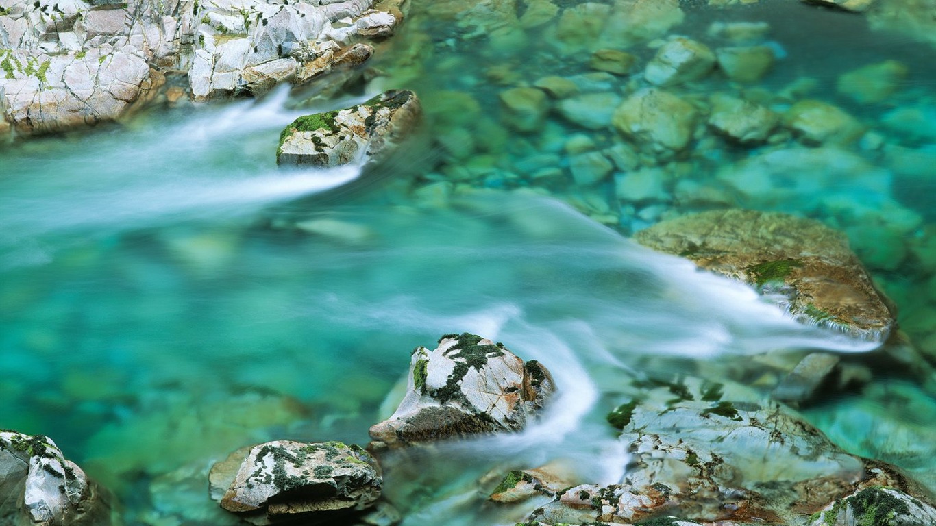 Waterfall streams wallpaper (7) #19 - 1366x768