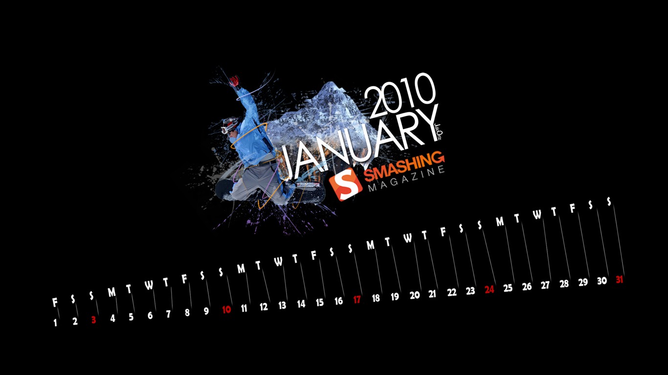 Microsoft Official Win7 Nový rok Tapety #9 - 1366x768