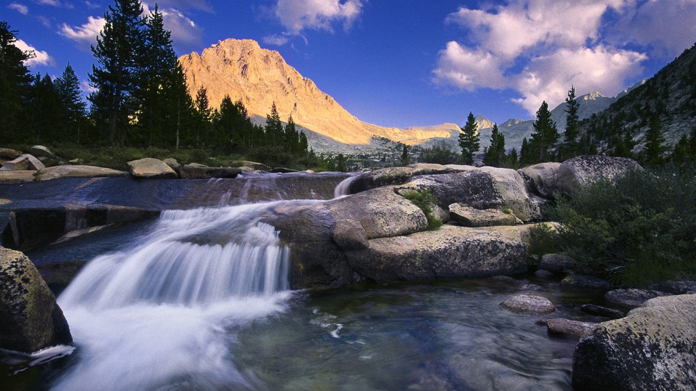 Waterfall streams wallpaper (8) #12 - 1366x768