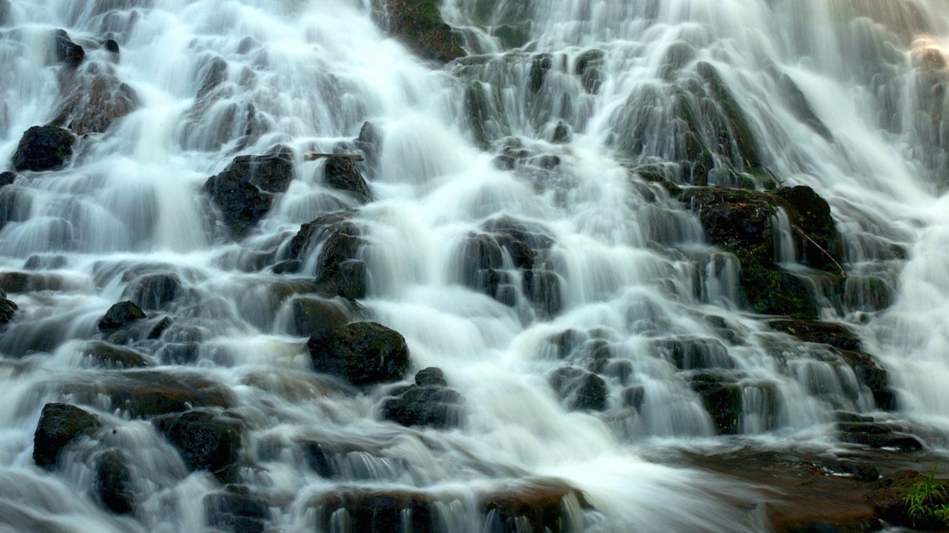 Waterfall streams wallpaper (8) #20 - 1366x768