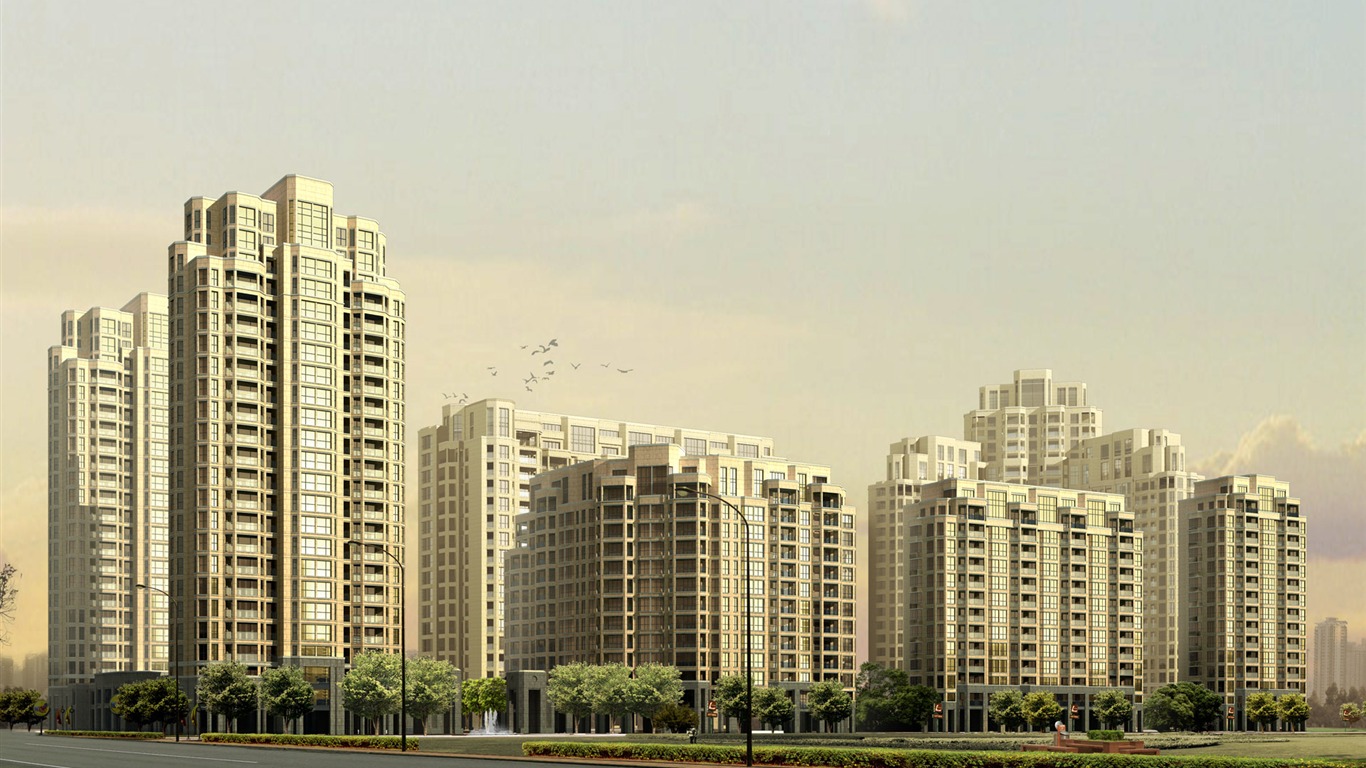建築園林效果 高清壁紙(一) #7 - 1366x768