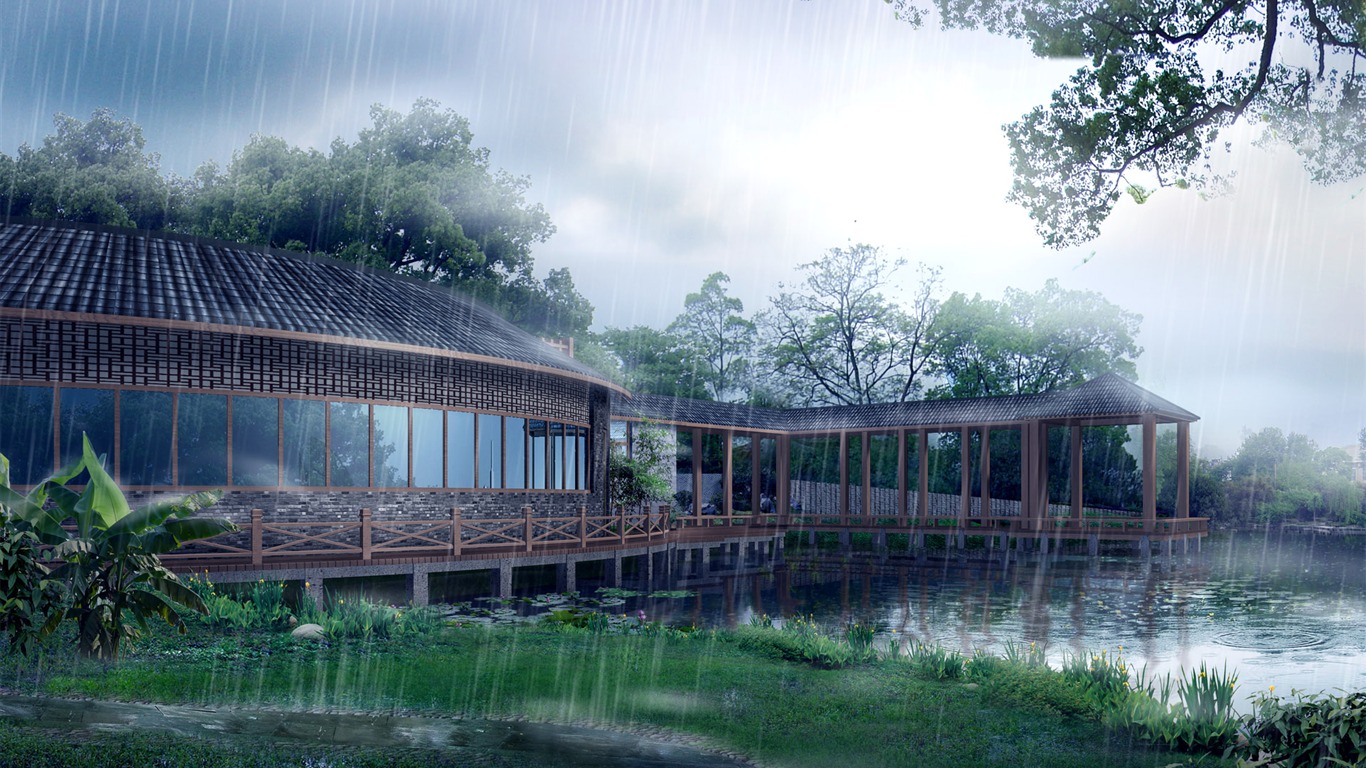建築園林效果 高清壁紙(一) #15 - 1366x768