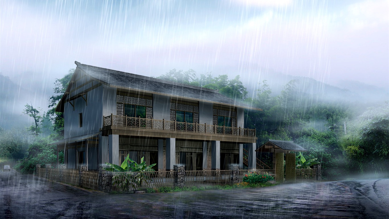 建築園林效果 高清壁紙(一) #16 - 1366x768