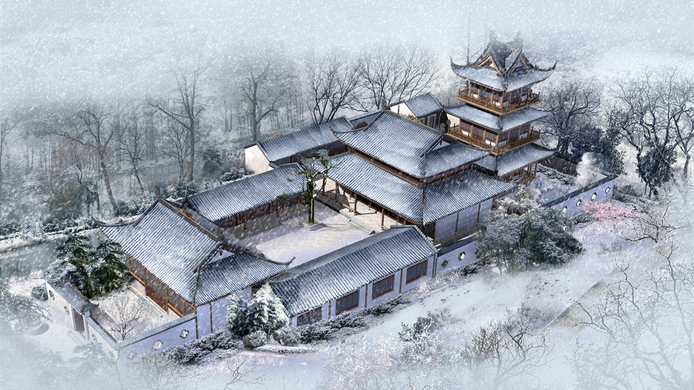 建築園林效果 高清壁紙(一) #20 - 1366x768