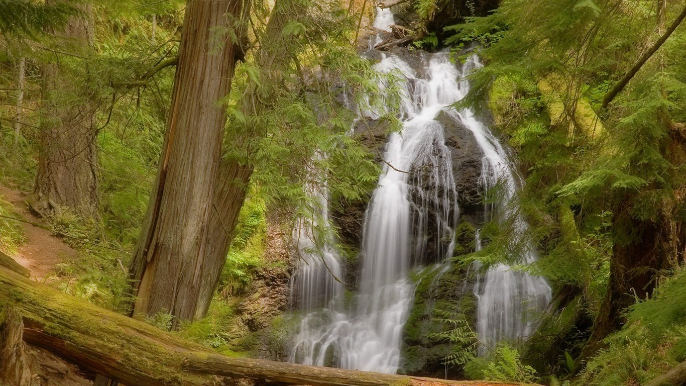 Waterfall streams wallpaper (10) #3 - 1366x768