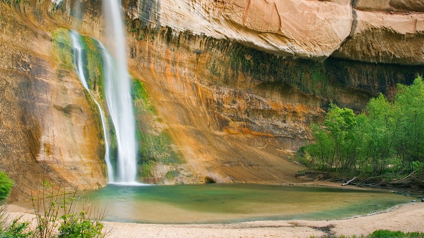 Waterfall streams wallpaper (10) #6 - 1366x768