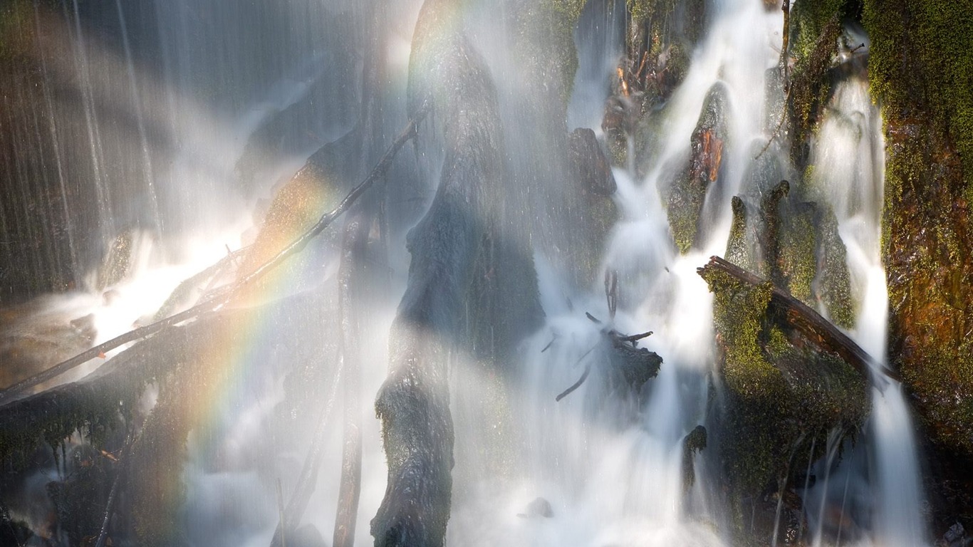 Waterfall streams wallpaper (10) #7 - 1366x768