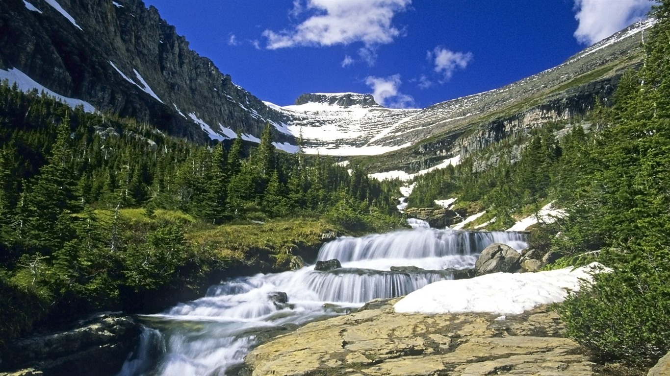 Waterfall streams wallpaper (10) #15 - 1366x768