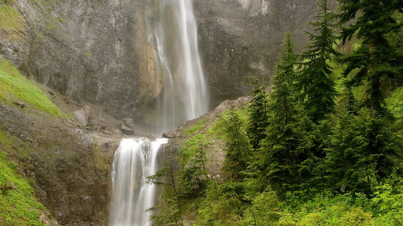 Waterfall streams wallpaper (10) #16 - 1366x768