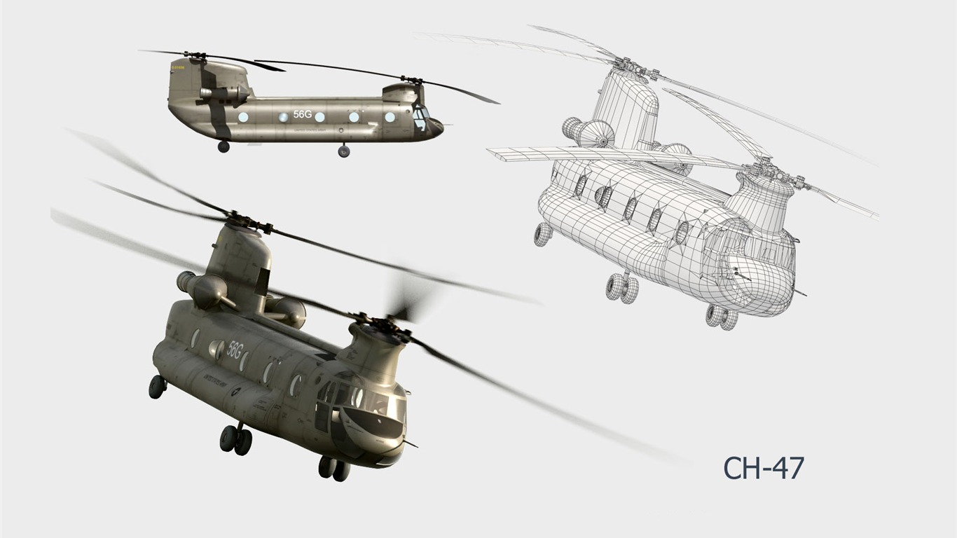 軍用飛機 CG壁紙 #26 - 1366x768
