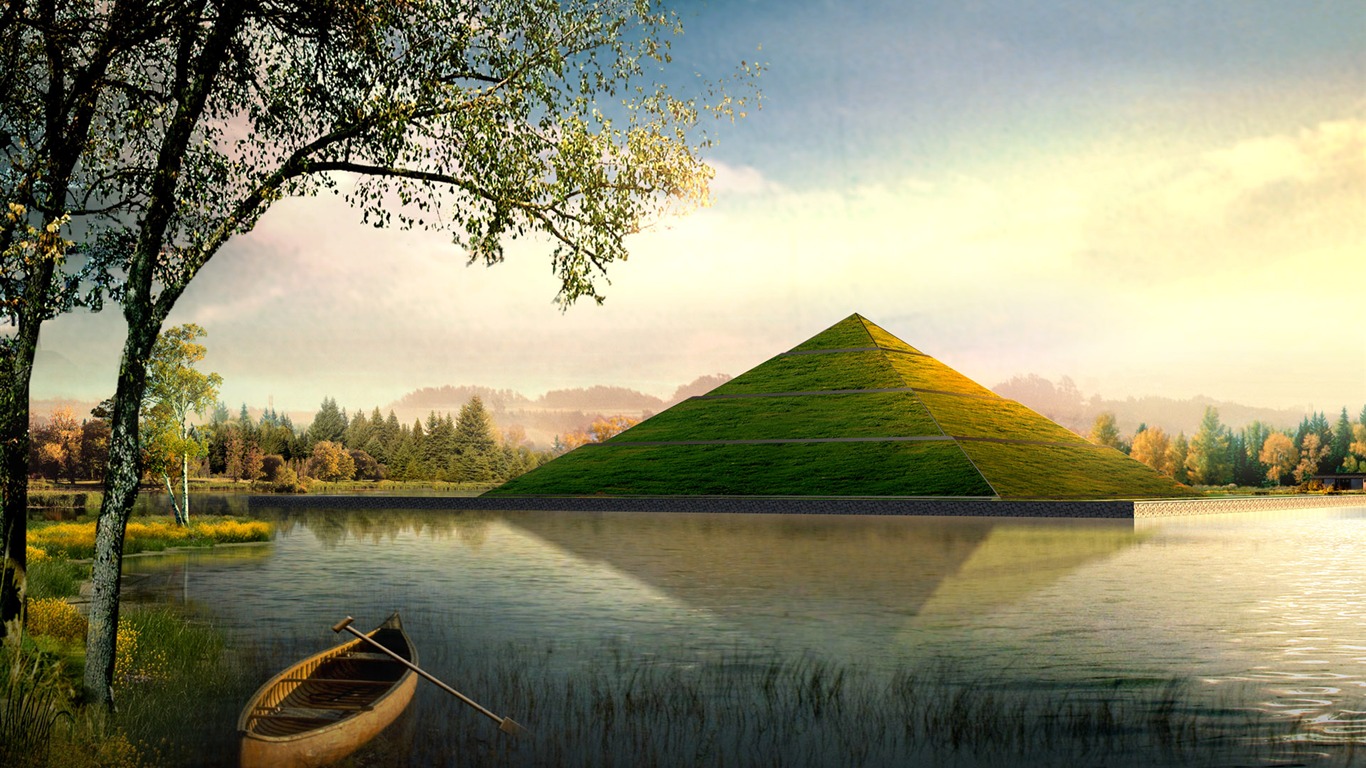 建築園林效果 高清壁紙(二) #1 - 1366x768