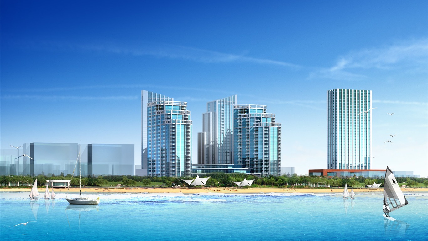 建築園林效果 高清壁紙(二) #8 - 1366x768
