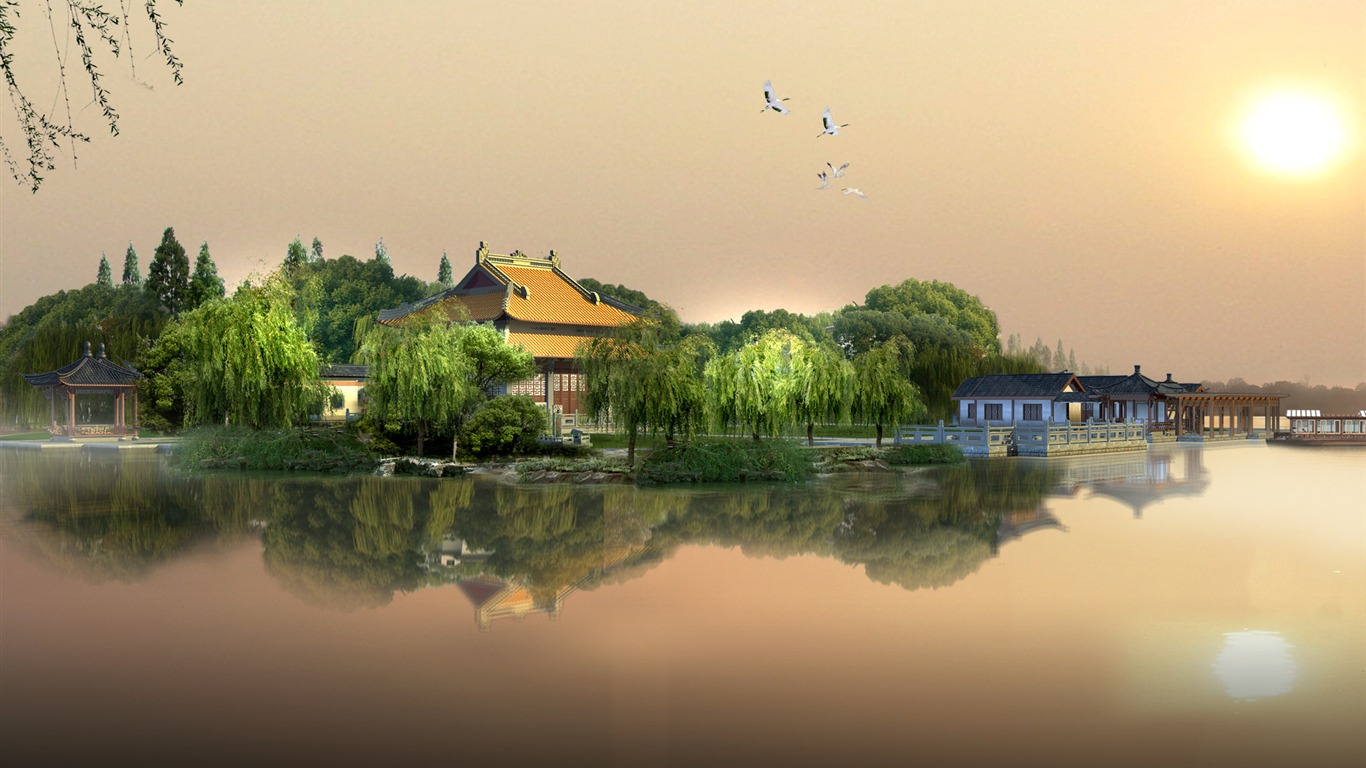 建築園林效果 高清壁紙(二) #12 - 1366x768