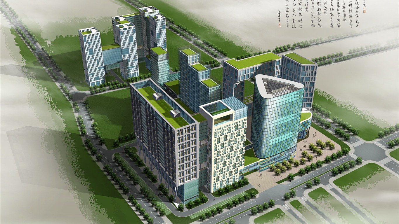 建築園林效果 高清壁紙(二) #13 - 1366x768