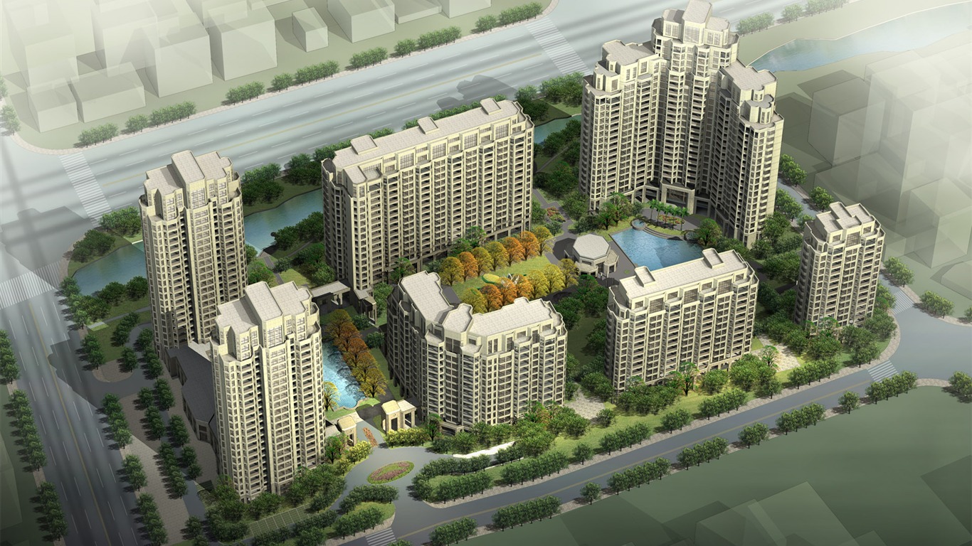 建築園林效果 高清壁紙(二) #14 - 1366x768