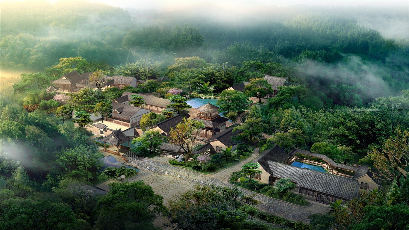 建築園林效果 高清壁紙(二) #15 - 1366x768