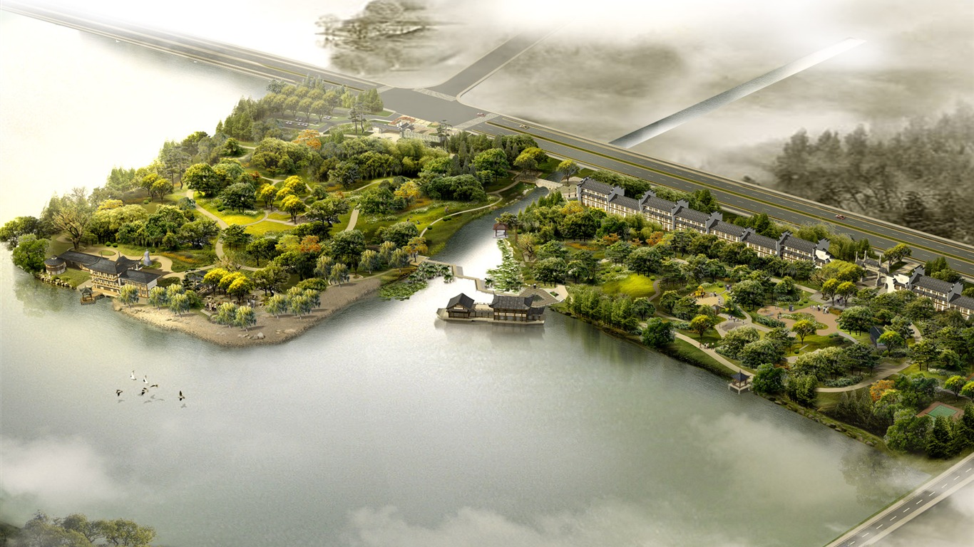 建築園林效果 高清壁紙(二) #16 - 1366x768