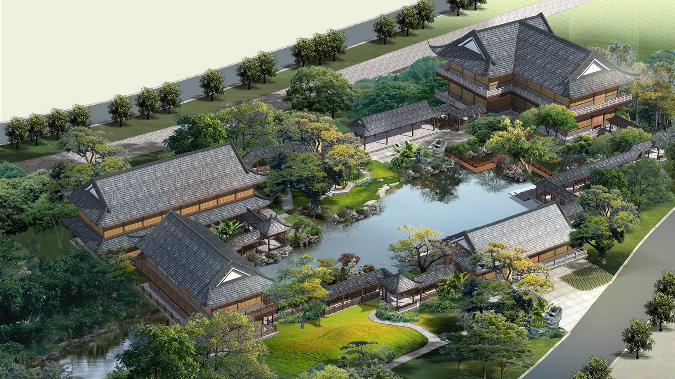 建築園林效果 高清壁紙(二) #19 - 1366x768