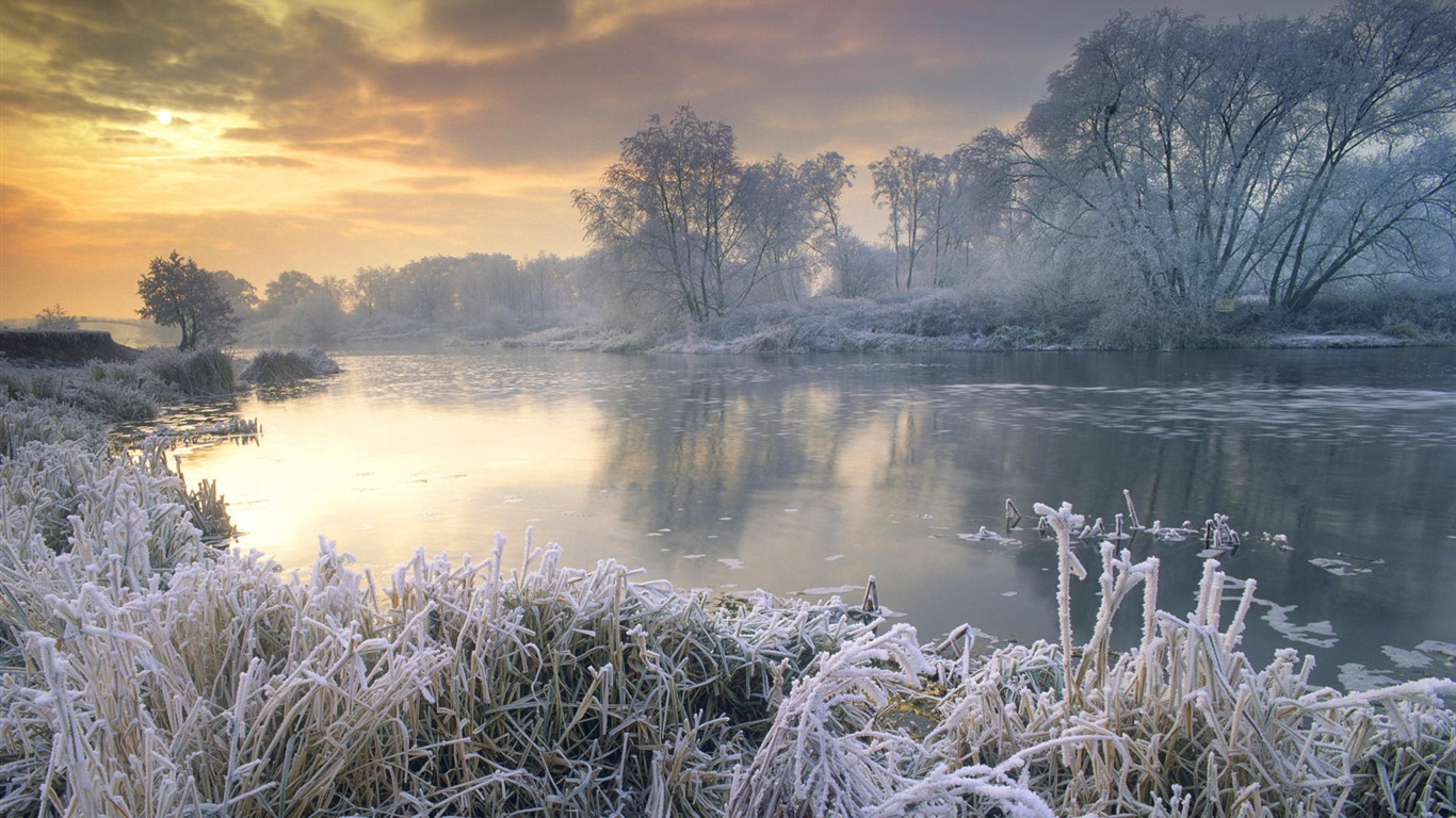 Sníh širokoúhlý tapety (1) #15 - 1366x768