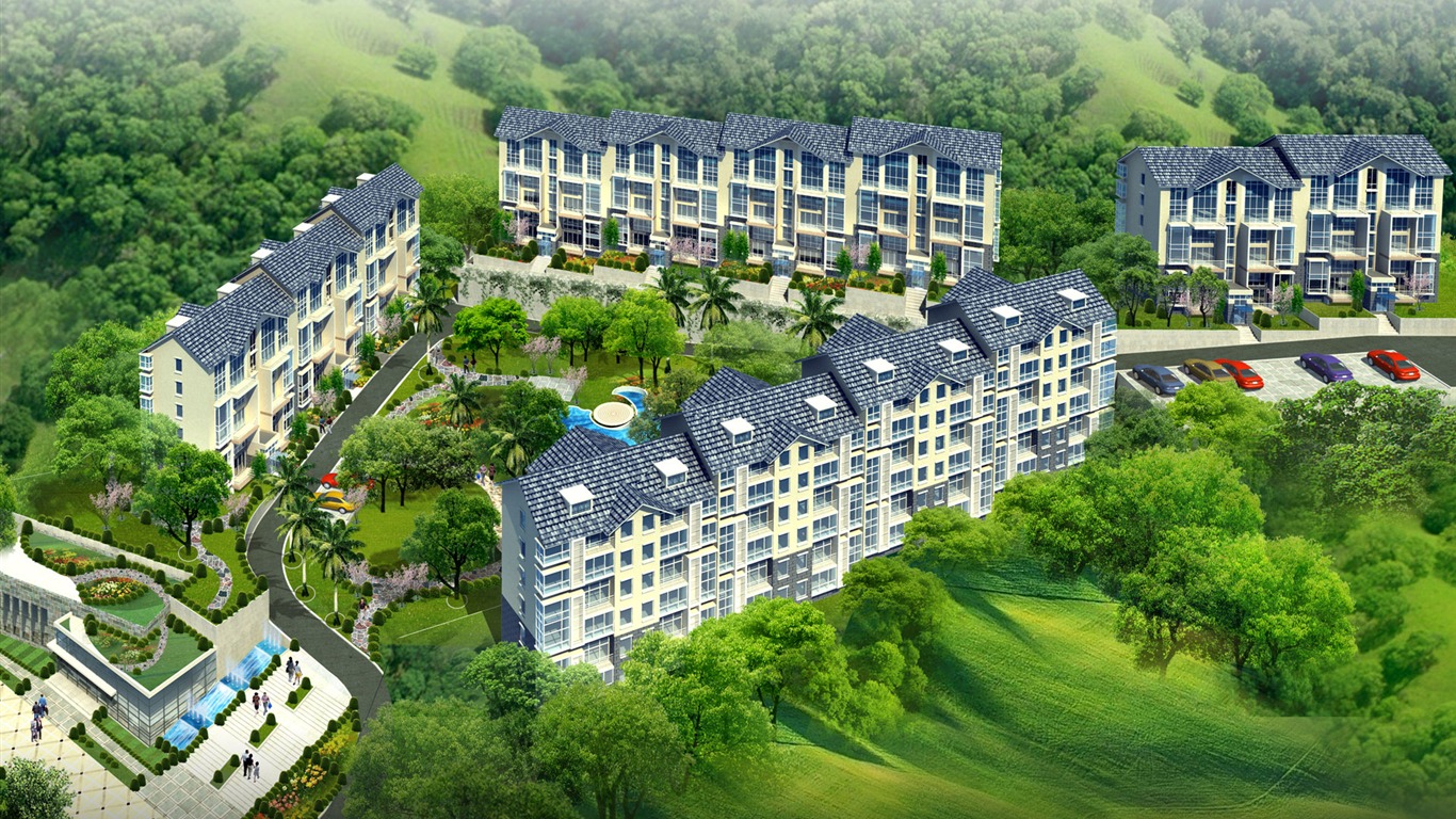 建築園林效果 高清壁紙(三) #3 - 1366x768