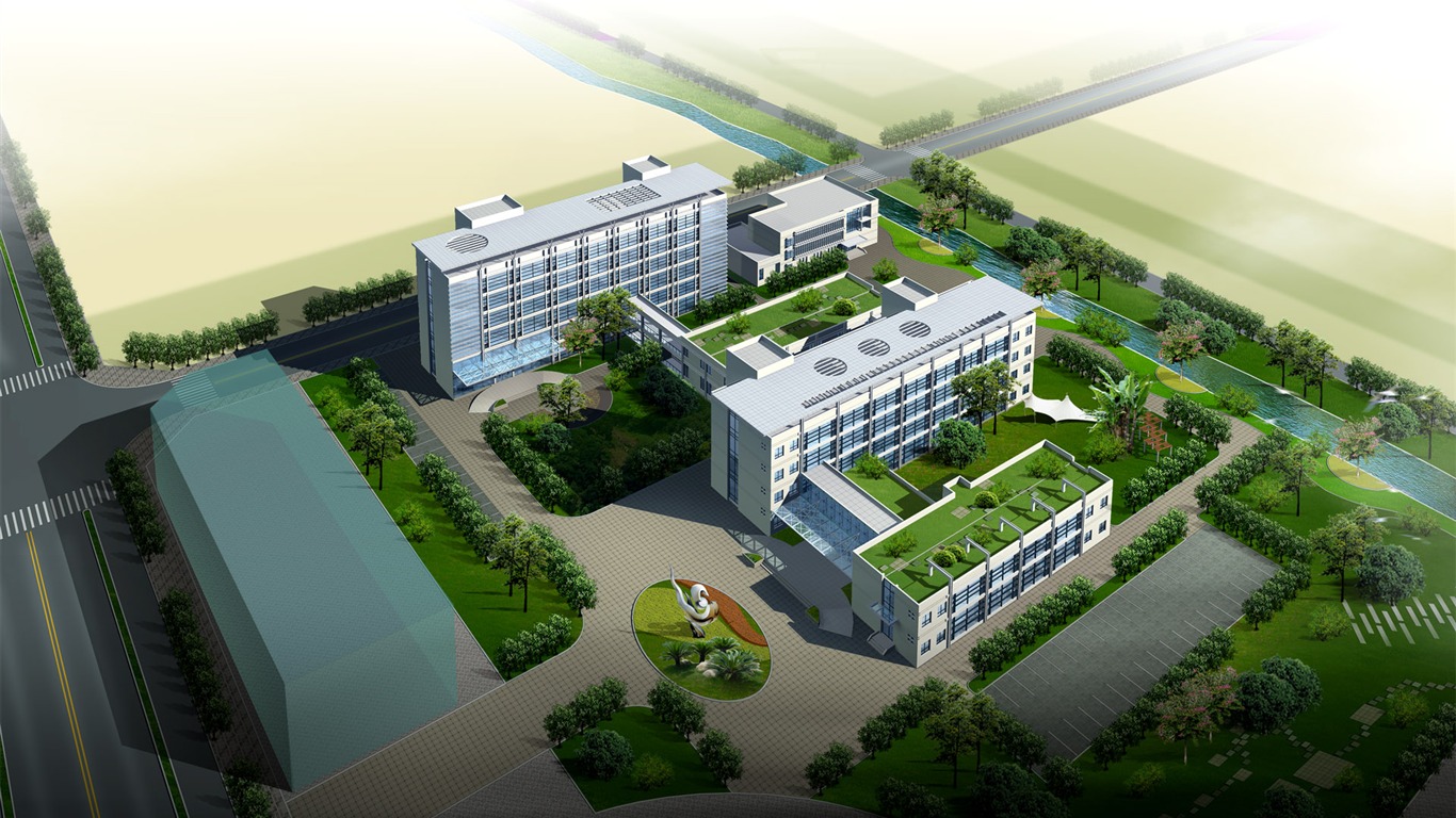 建築園林效果 高清壁紙(三) #4 - 1366x768