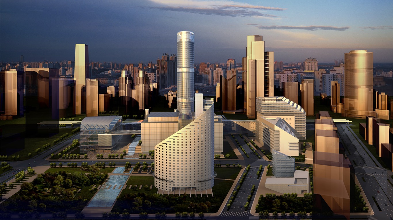 建築園林效果 高清壁紙(三) #5 - 1366x768