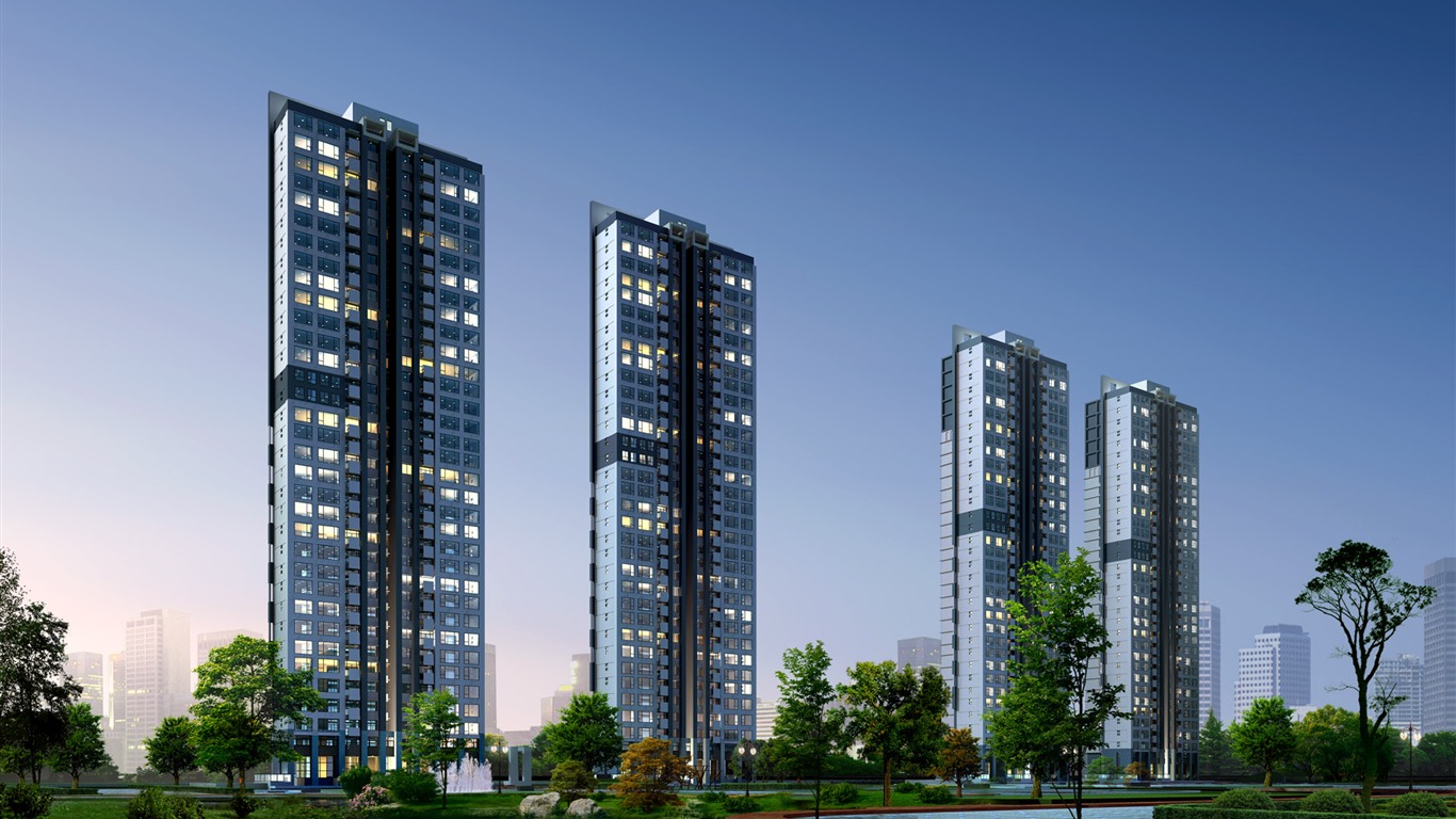 建築園林效果 高清壁紙(三) #7 - 1366x768