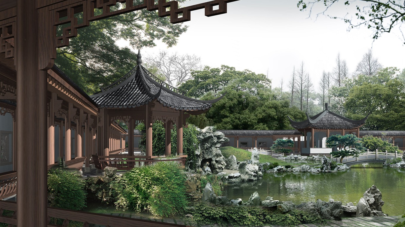 建築園林效果 高清壁紙(三) #9 - 1366x768