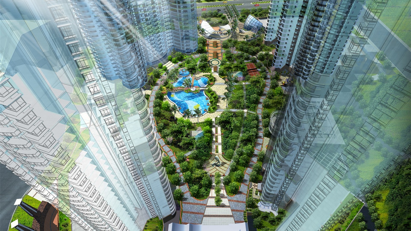 建築園林效果 高清壁紙(三) #13 - 1366x768
