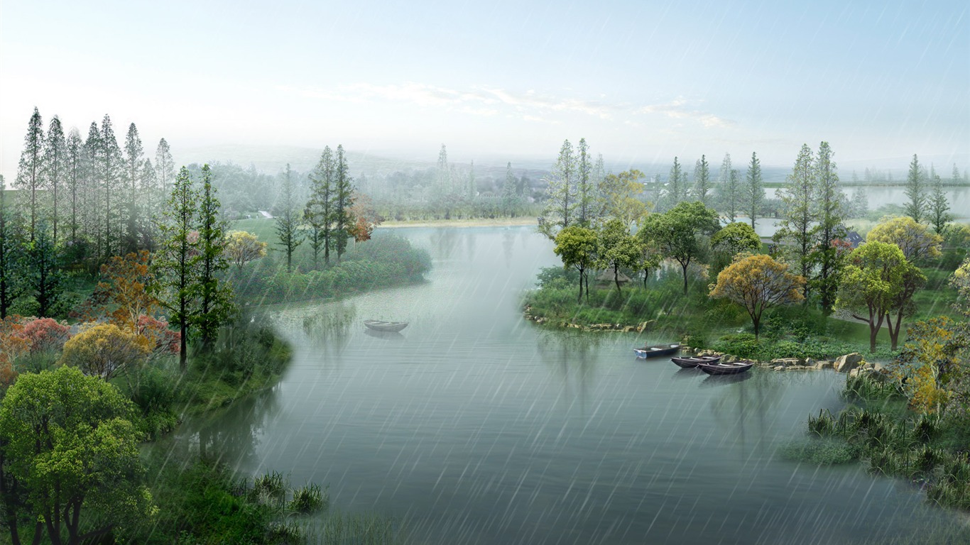 建築園林效果 高清壁紙(四) #9 - 1366x768